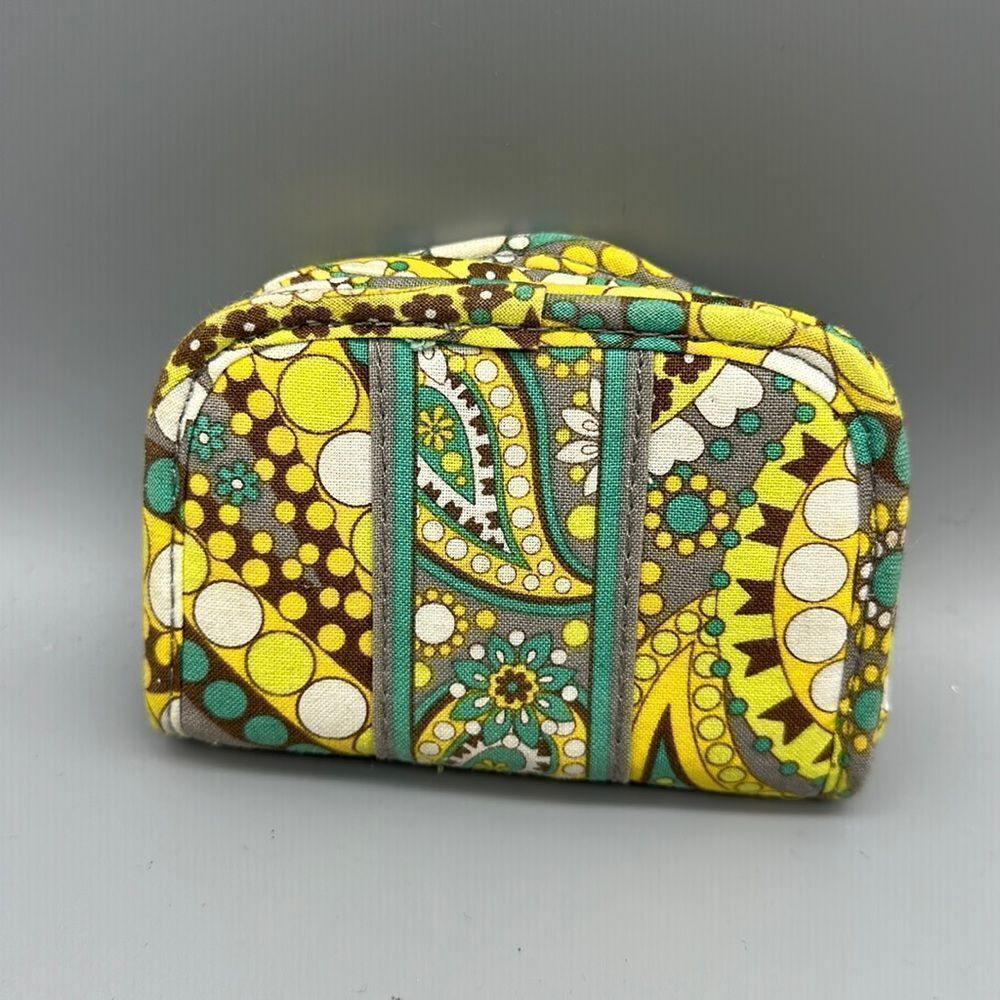Paisley design yellow gray card wallet